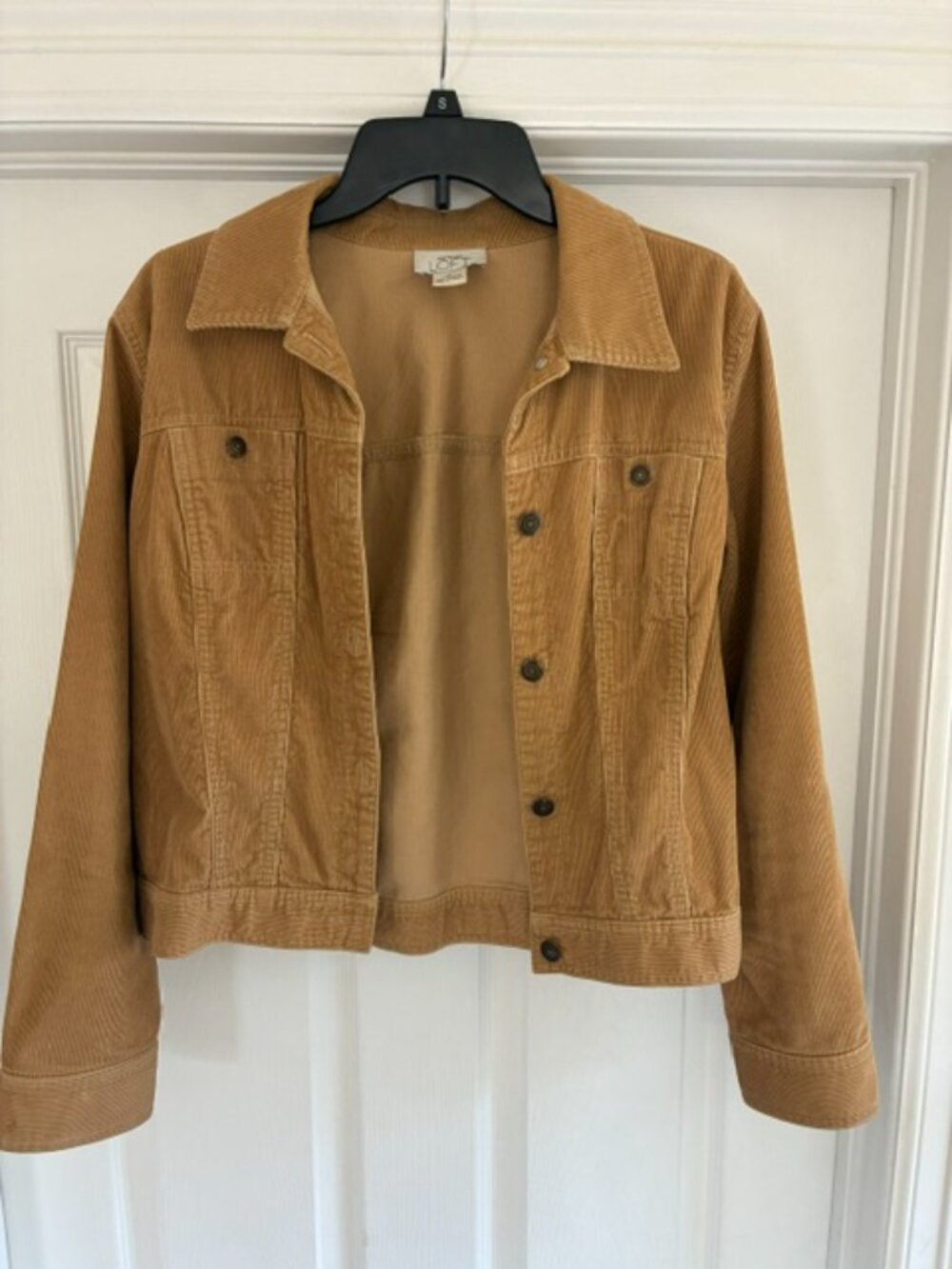 Ann Taylor Loft Jacket Tan Corduroy Button Down Classic Womens Size 10